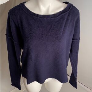 Stateside navy crewneck raw edge sweatshirt